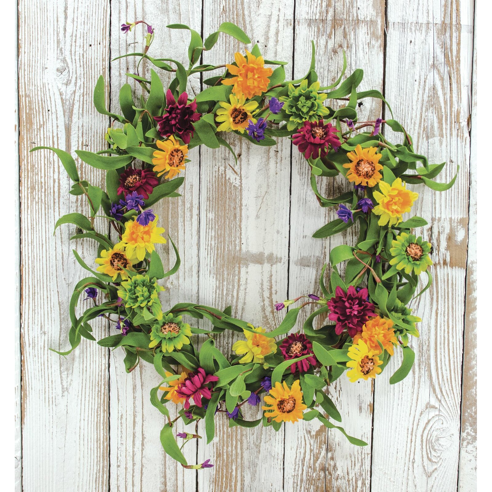 August Grove? Faux Daisy Floral 18'' Wreath & Reviews August Grove? Faux Daisy Floral 18'' Wreath & Reviews